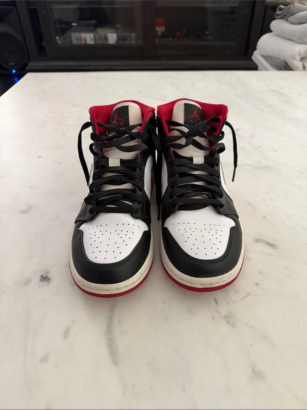 Jordan Retro-Style High-Tops in Black, White & Red size 9.5 no box